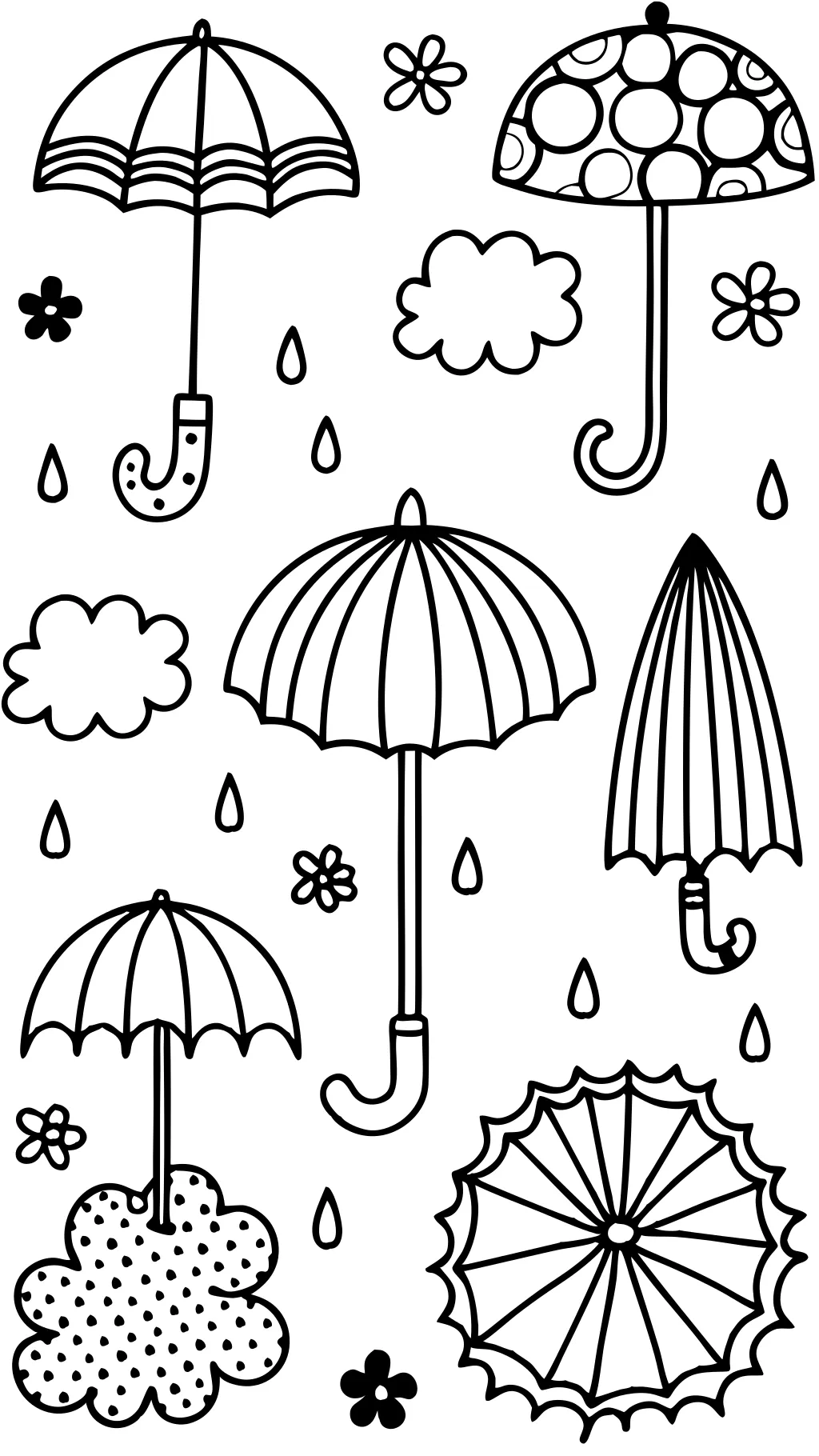 coloring page of umbrella